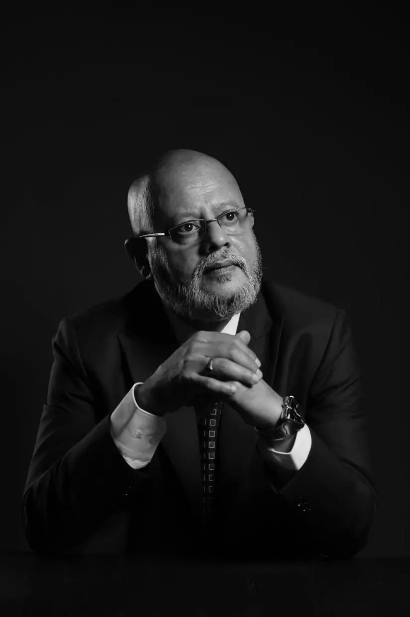 Robin Mukherjee, black and white portrait